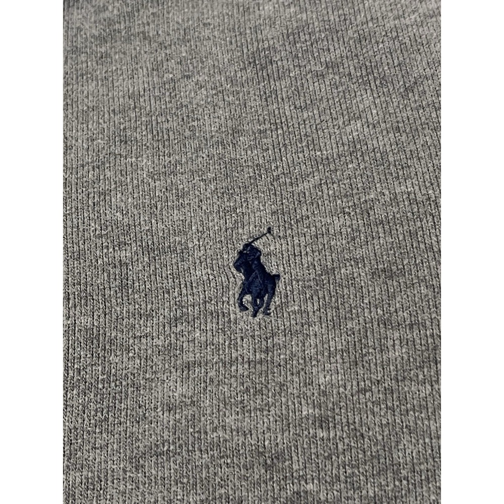 Polo Ralph Lauren‎ Sweater Mens Large Gray Cotton Knit Preppy 1/4 Zip Blue Pony - Picture 3 of 7